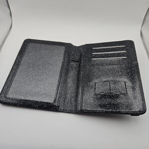 ✨ Black Glitter Bifold ID Wallet | Slim Card Holder | Small Wallet
